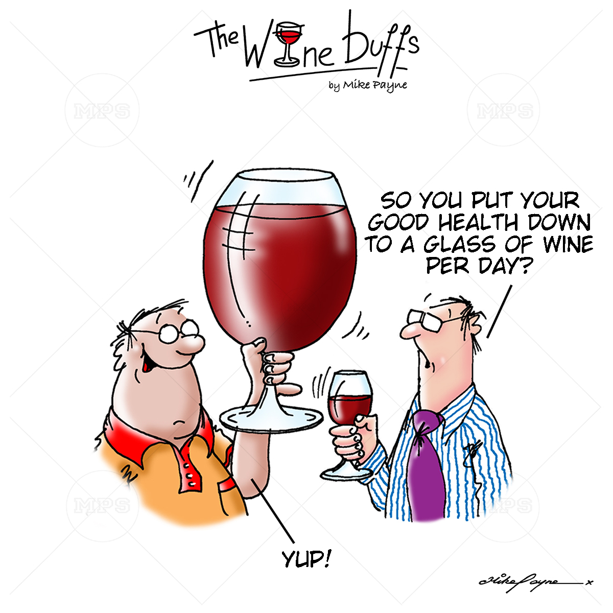 Wine Buffs Cartoon 018 by Mike Payne - Special Edition Canvases & Prints